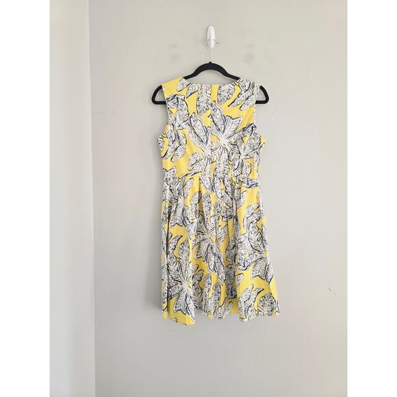 Anthropologie Melloday Yellow Leaf Dress M - Picture 4 of 4